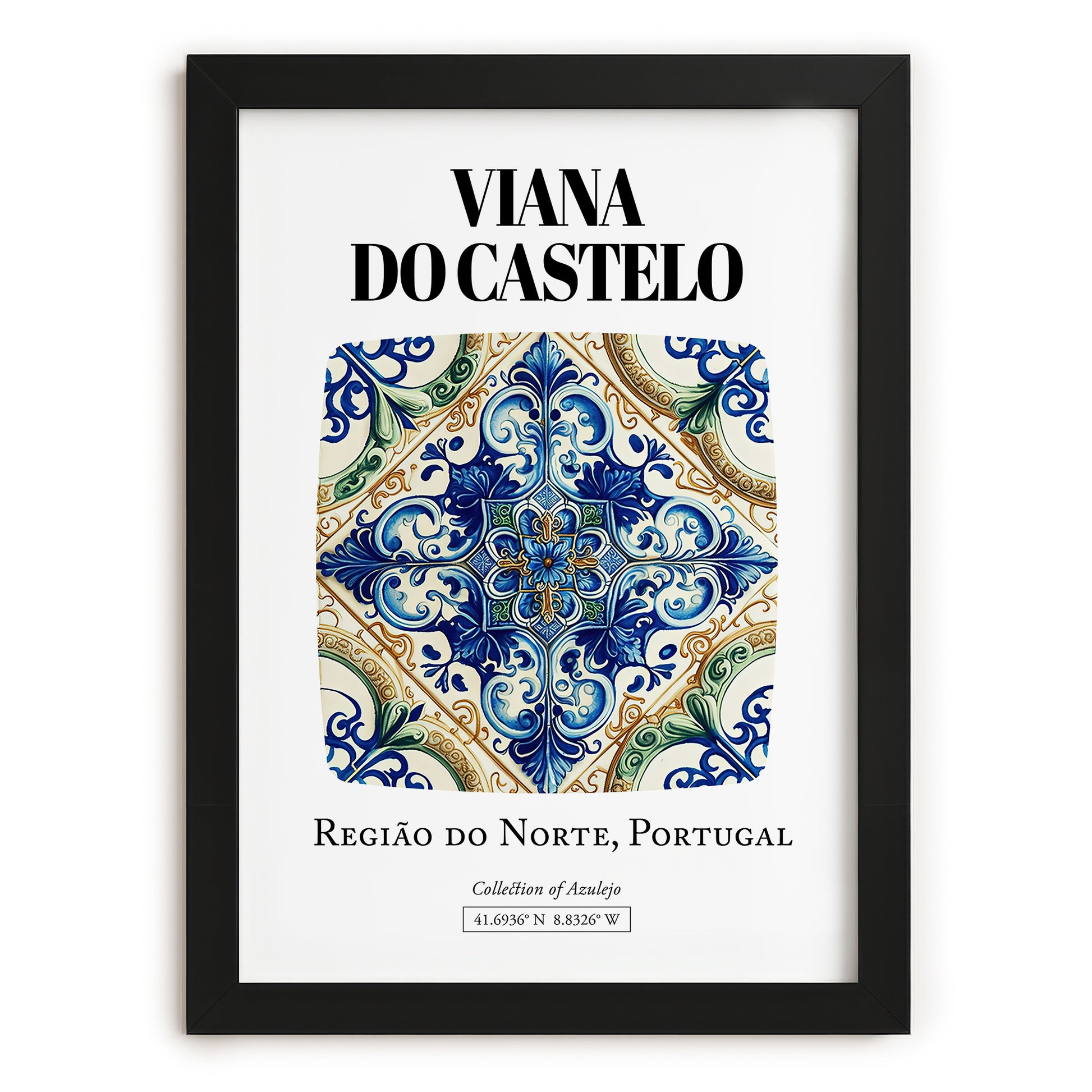 Viana Do Castelo, Portugal – Travel Poster, in sleek black frame