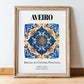 Aveiro, Portugal – Travel Poster, in wooden frame leaning on the floor