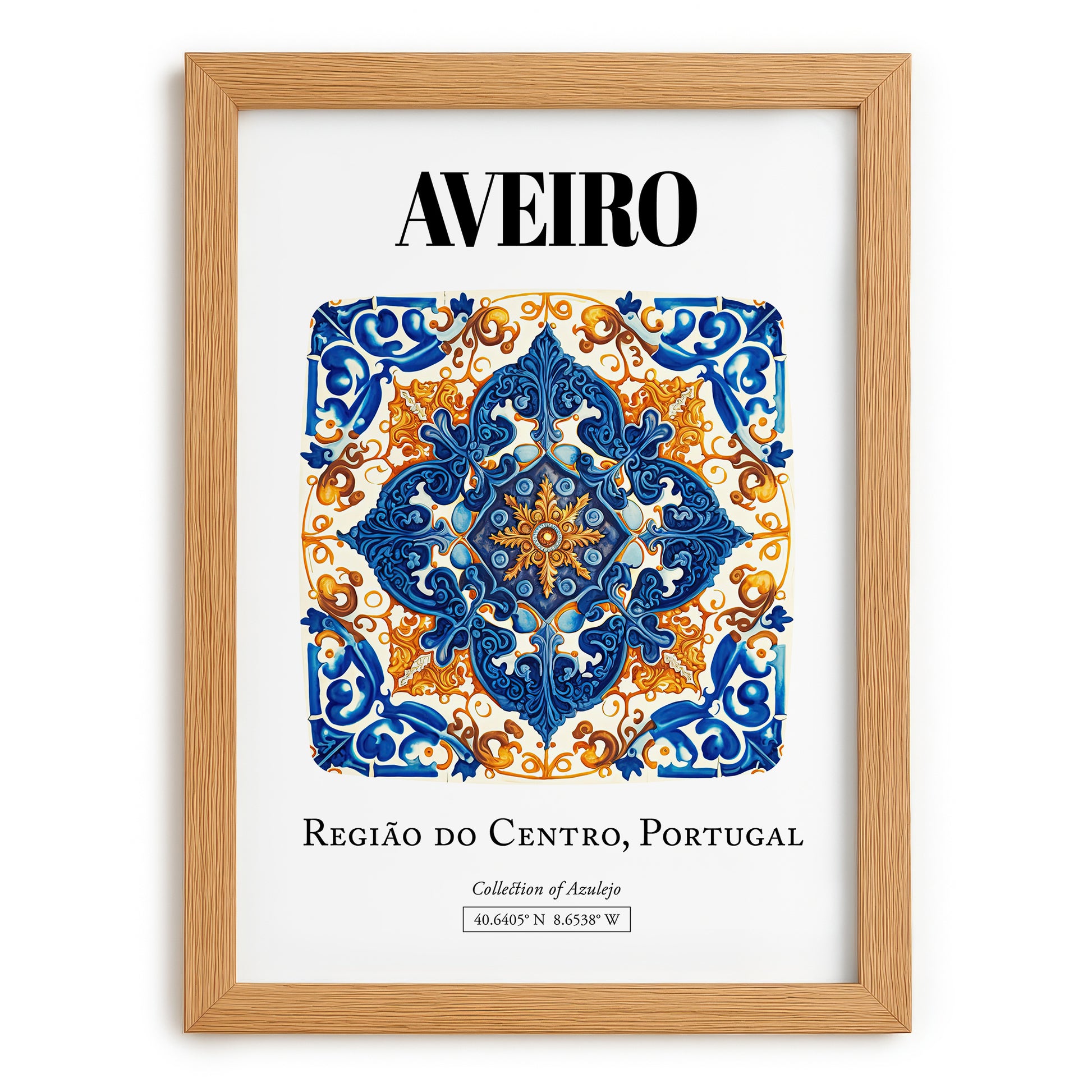 Aveiro, Portugal – Travel Poster, set in oak frame