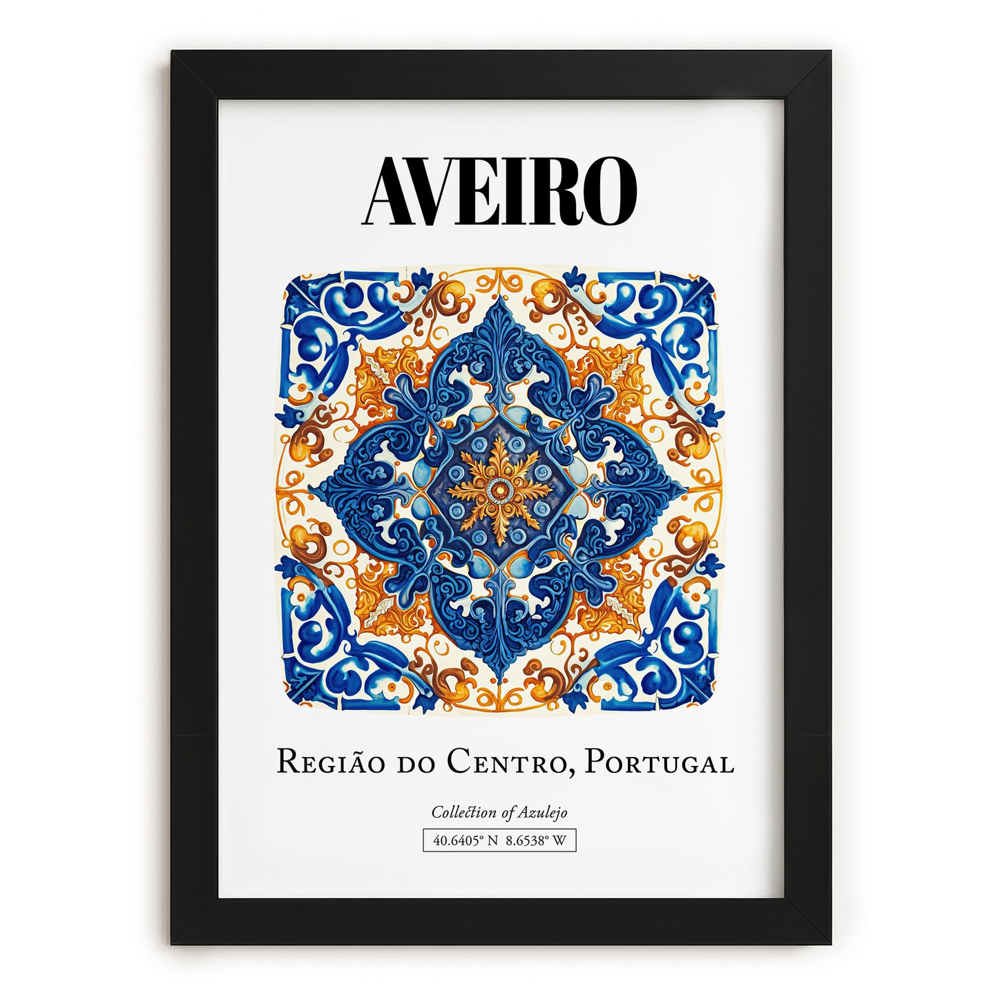 Aveiro, Portugal – Travel Poster, in sleek black frame