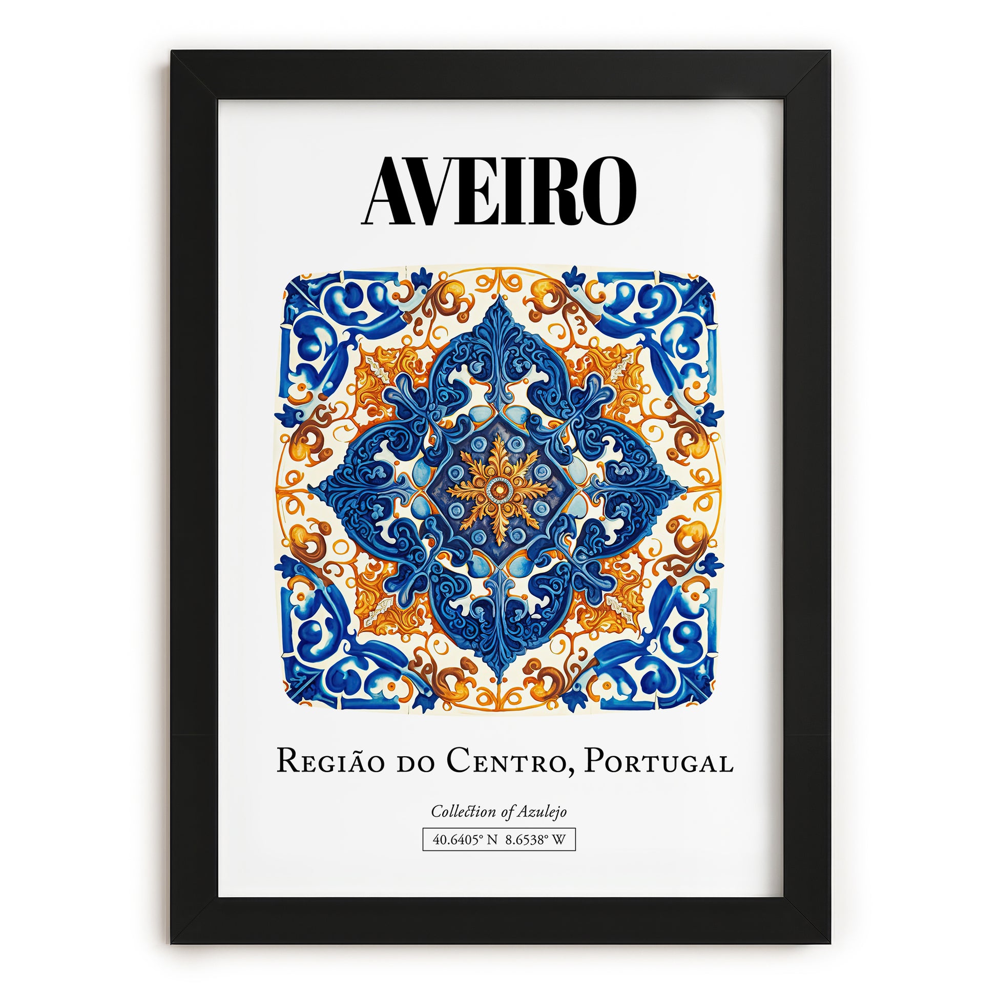 Aveiro, Portugal – Travel Poster, in sleek black frame