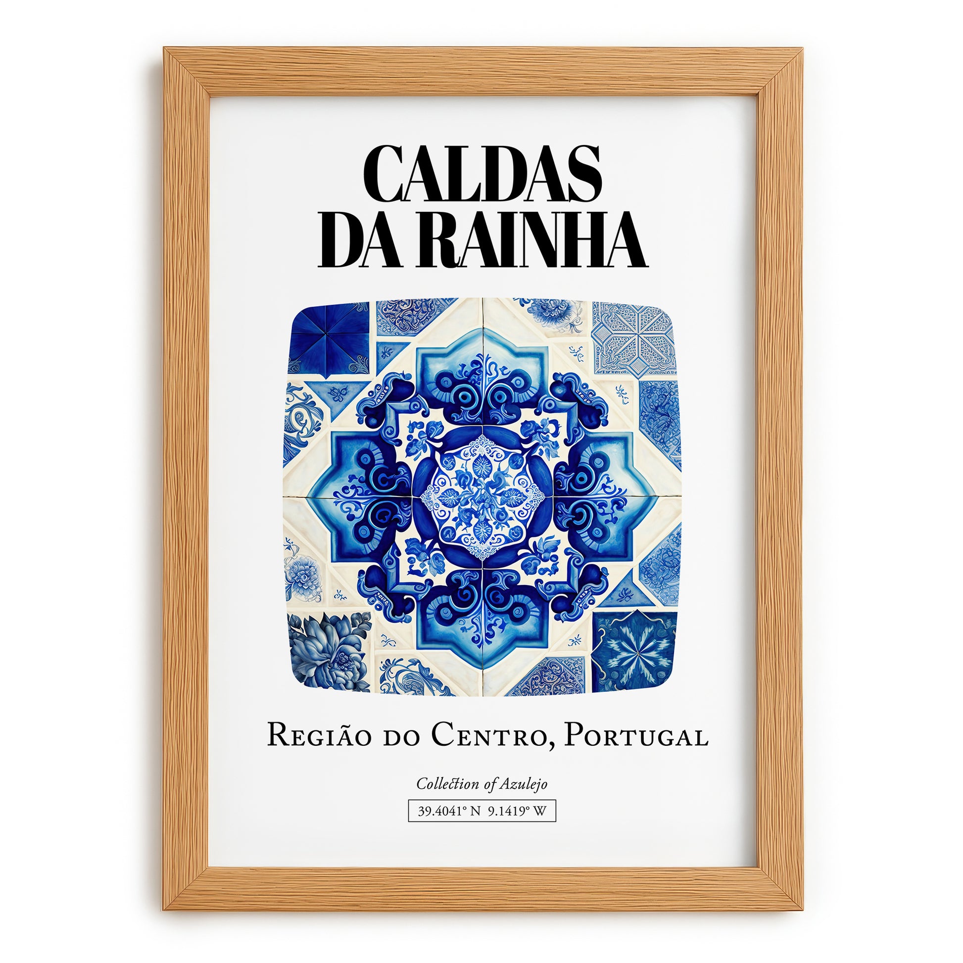 Caldas Da Rainha, Portugal – Away From Home Poster, set in oak frame
