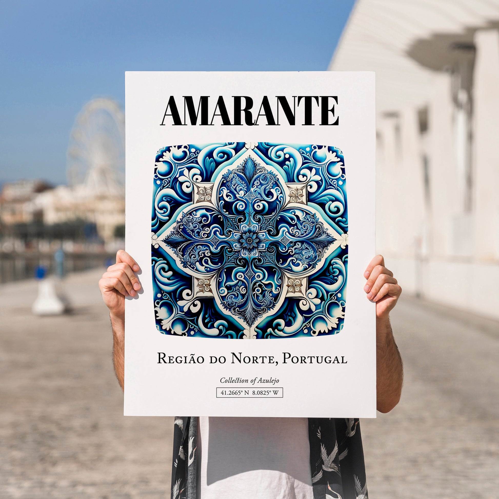 Amarante, Portugal – Travel Print, no-text version framed in wood