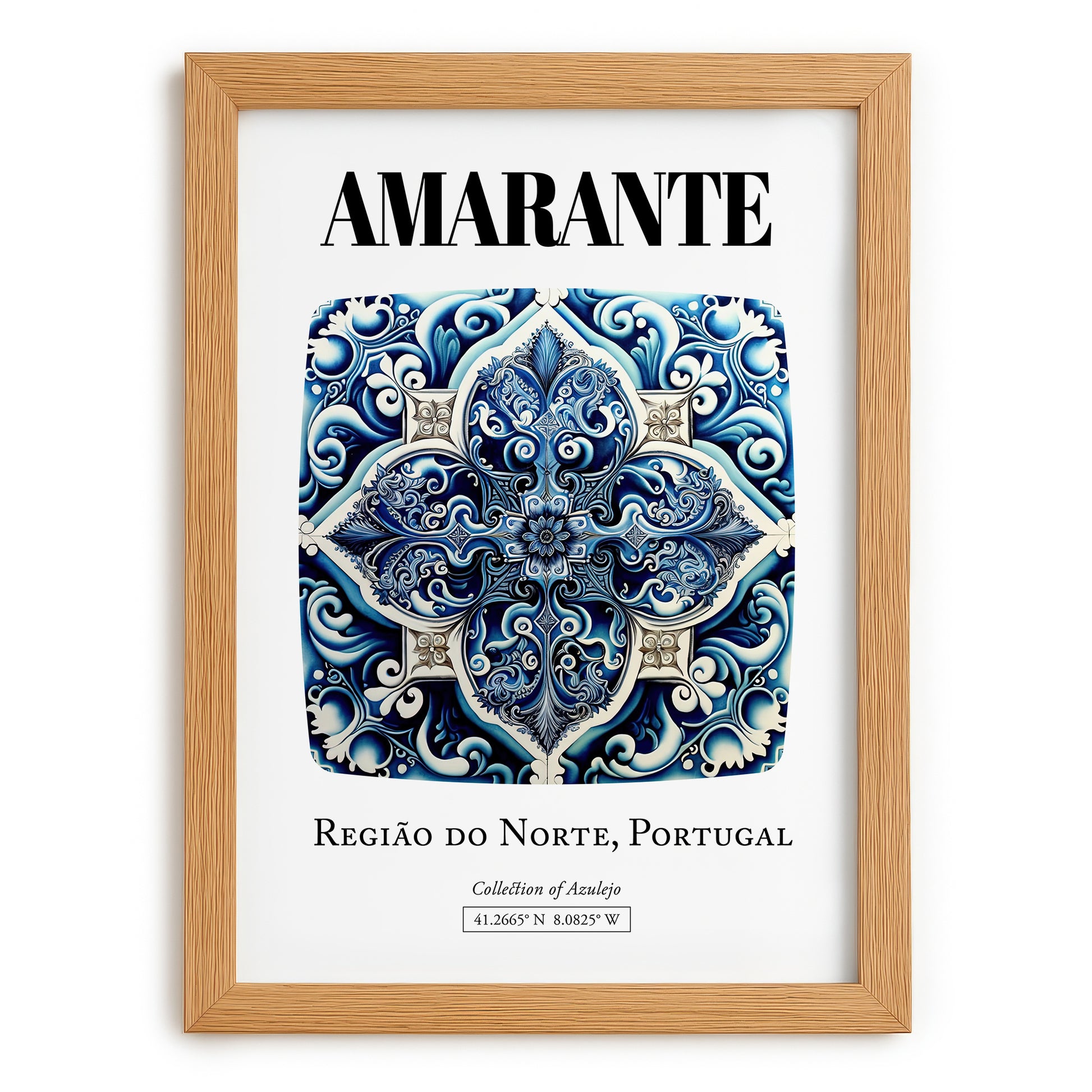 Amarante, Portugal – Travel Print, set in oak frame