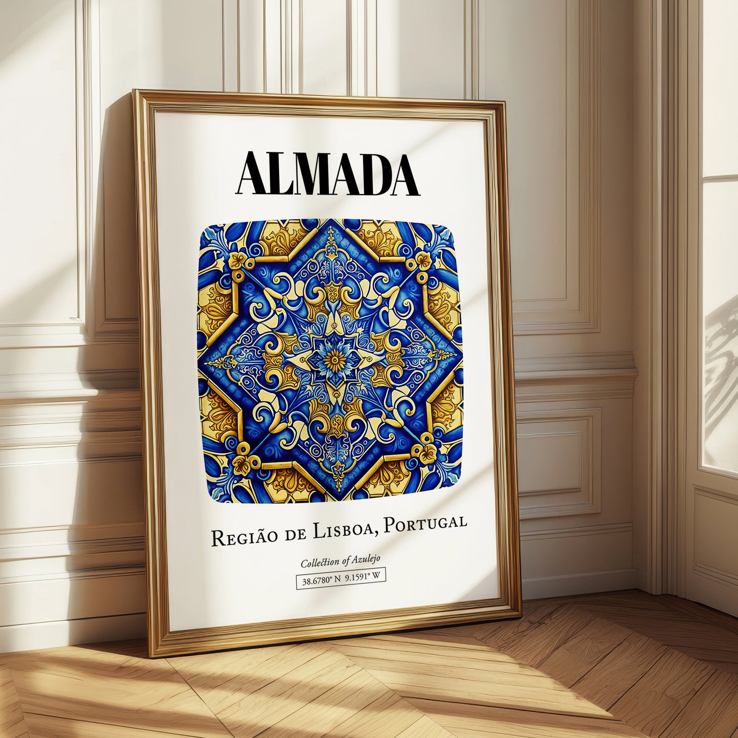 Almada, Portugal – Travel Poster, styled in a charming Paris street view