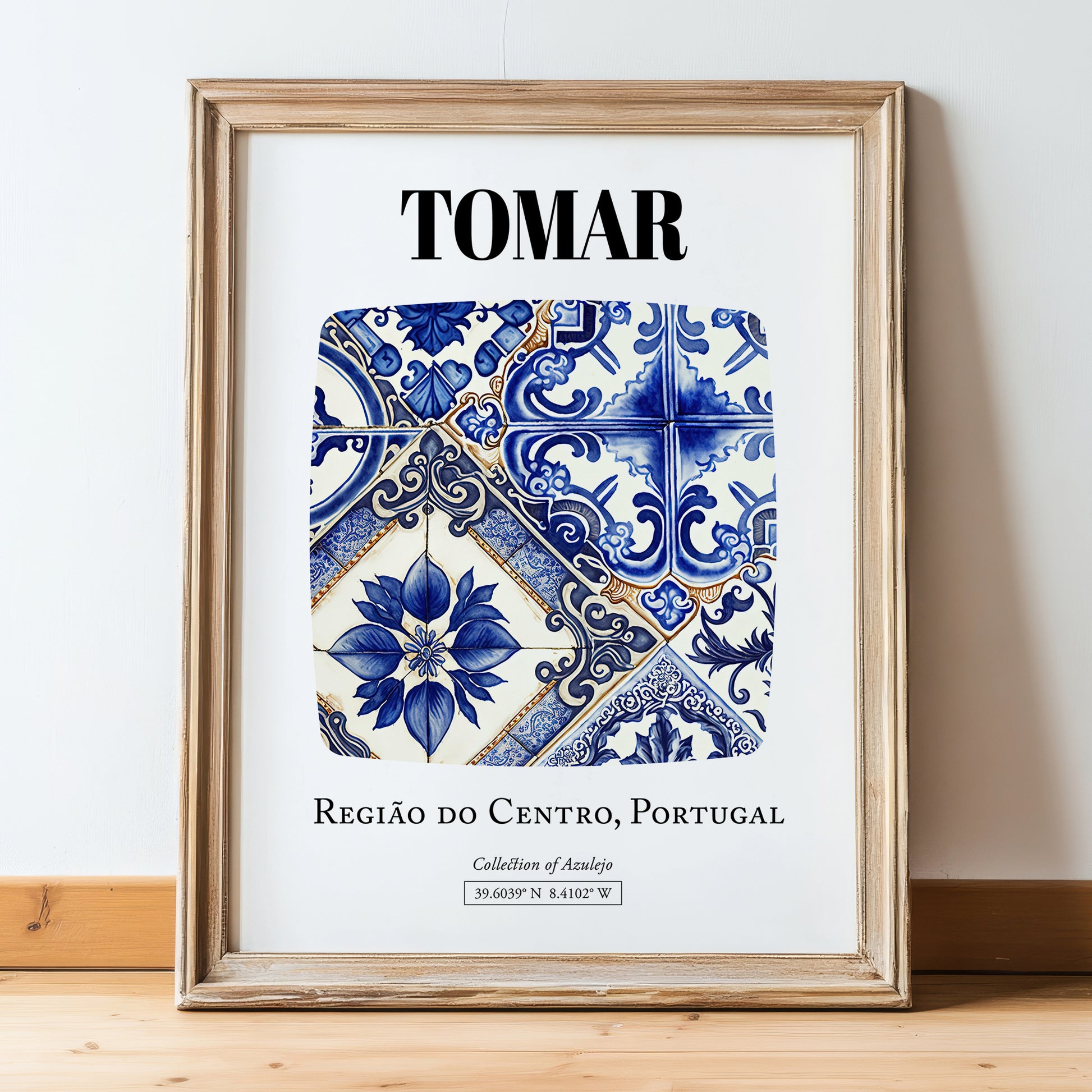 Tomar, Portugal – Travel Memories Wall Print, in wooden frame leaning on the floor