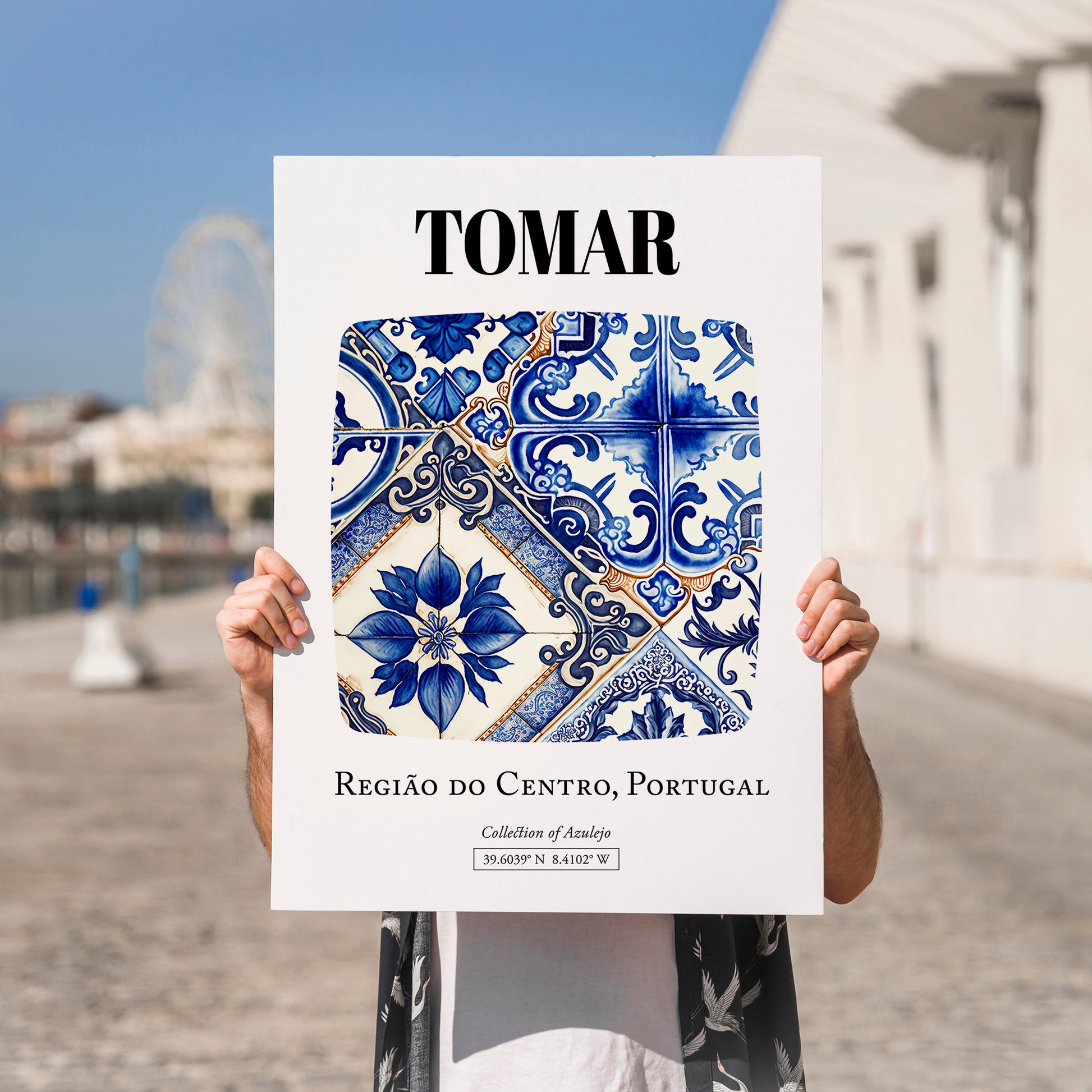 Tomar, Portugal – Travel Memories Wall Print, no-text version framed in wood