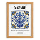 Nazaré, Portugal – Retro Travel Poster, set in oak frame