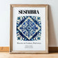 Sesimbra, Portugal – Travel Print, in wooden frame leaning on the floor