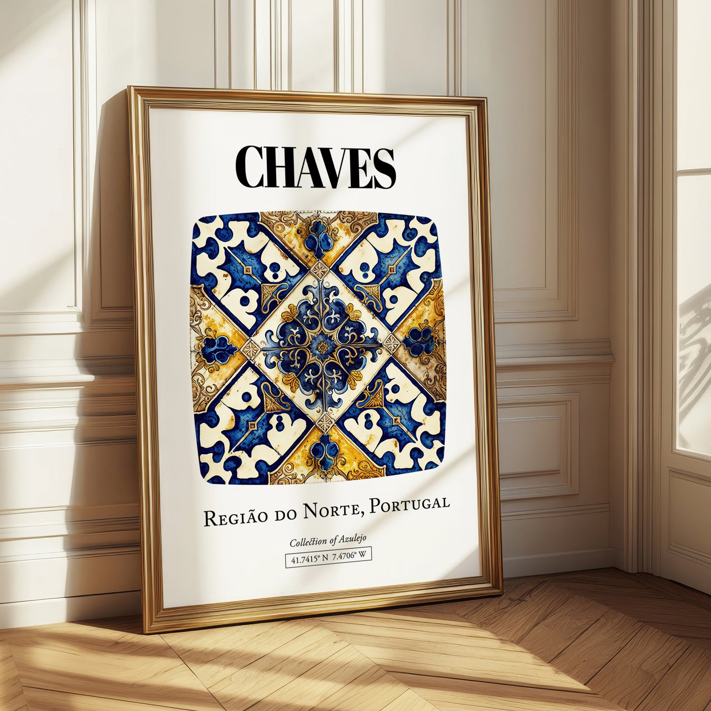 Chaves, Portugal – Travel Print, styled in a charming Paris street view