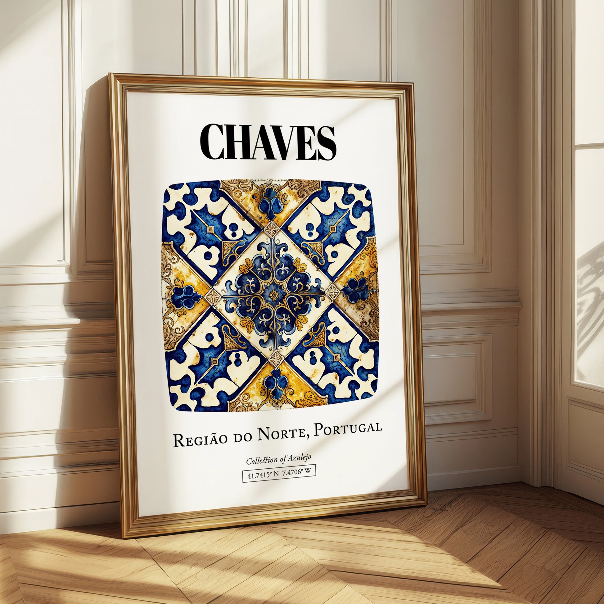Chaves, Portugal – Travel Print, styled in a charming Paris street view