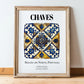 Chaves, Portugal – Travel Print, in wooden frame leaning on the floor