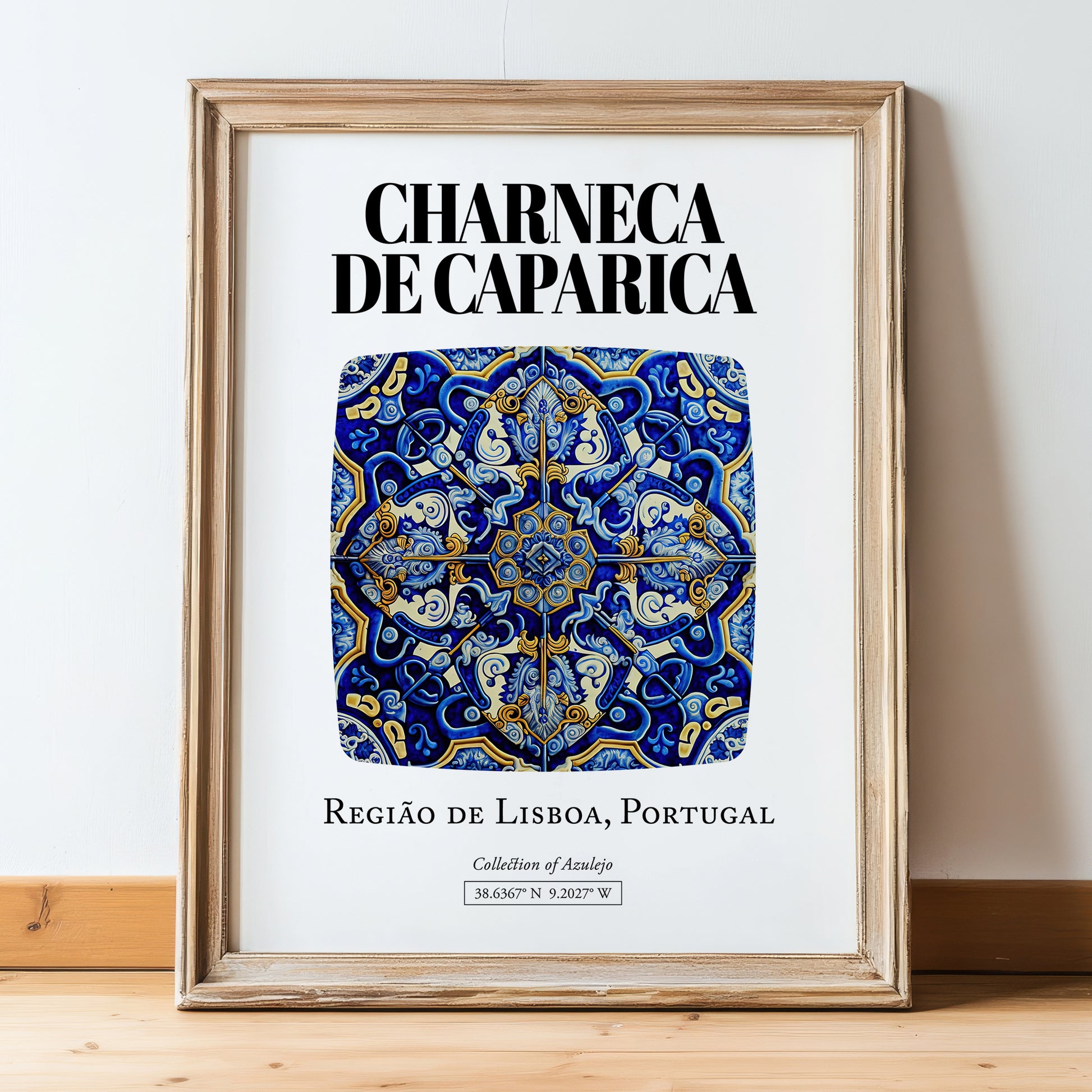 Charneca De Caparica, Portugal – Wanderlust Wall Decor, in wooden frame leaning on the floor