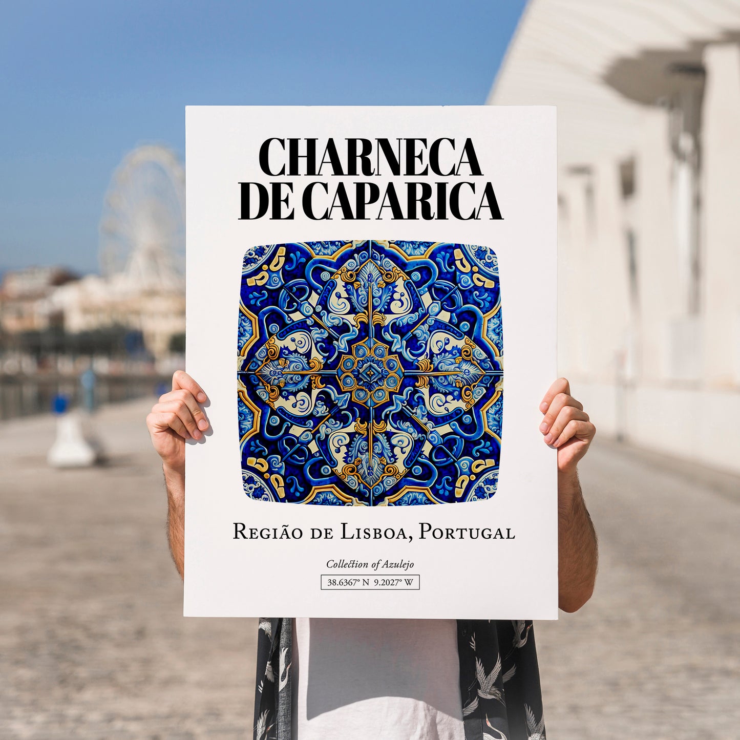 Charneca De Caparica, Portugal – Wanderlust Wall Decor, no-text version framed in wood