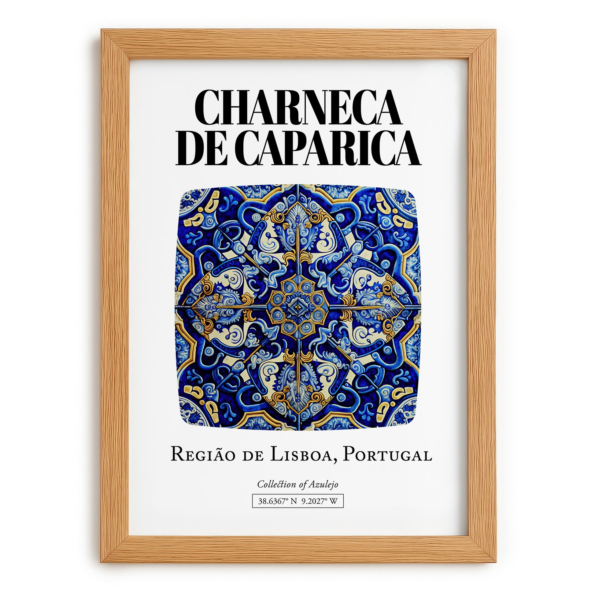 Charneca De Caparica, Portugal – Wanderlust Wall Decor, set in oak frame
