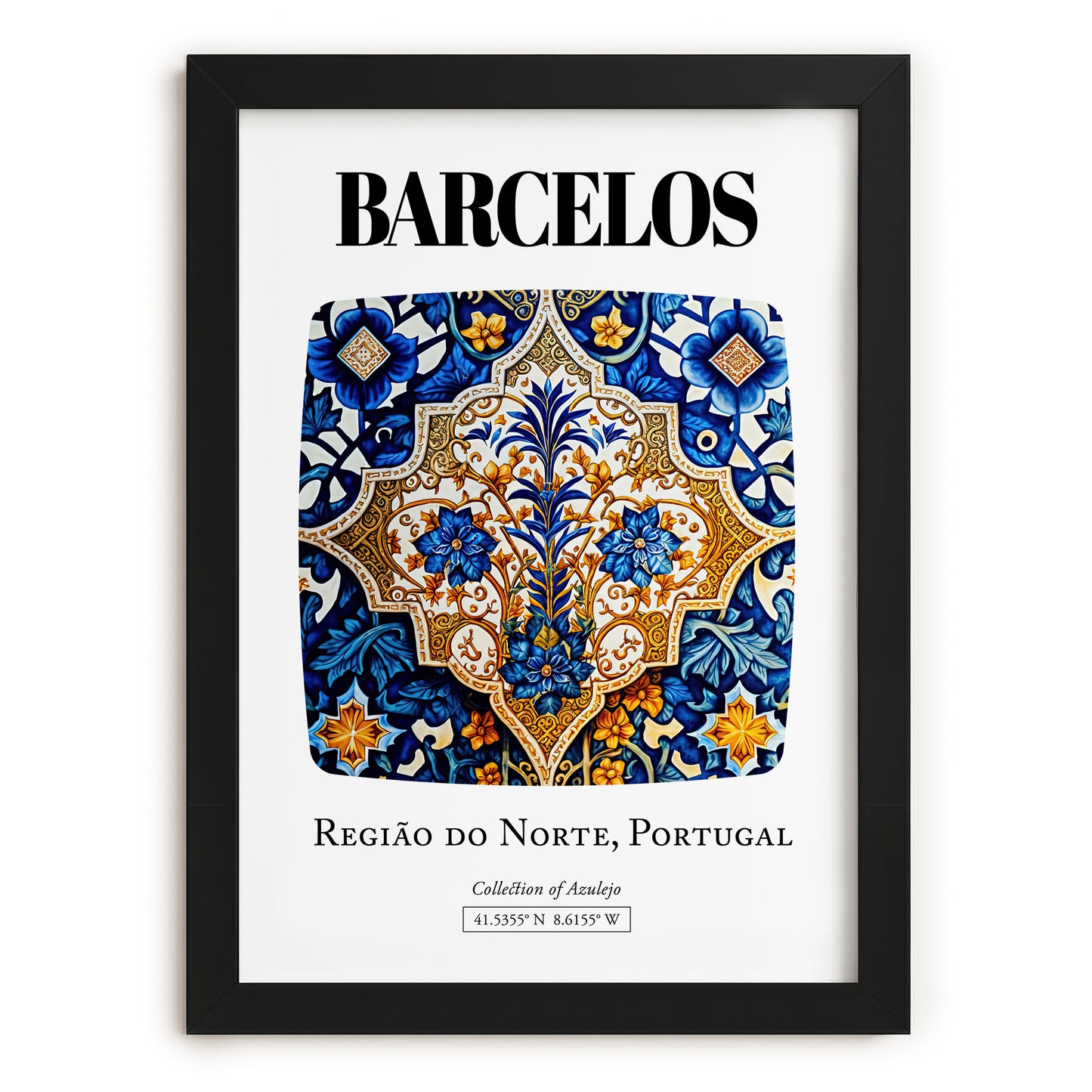Barcelos, Portugal – Travel Print, in sleek black frame