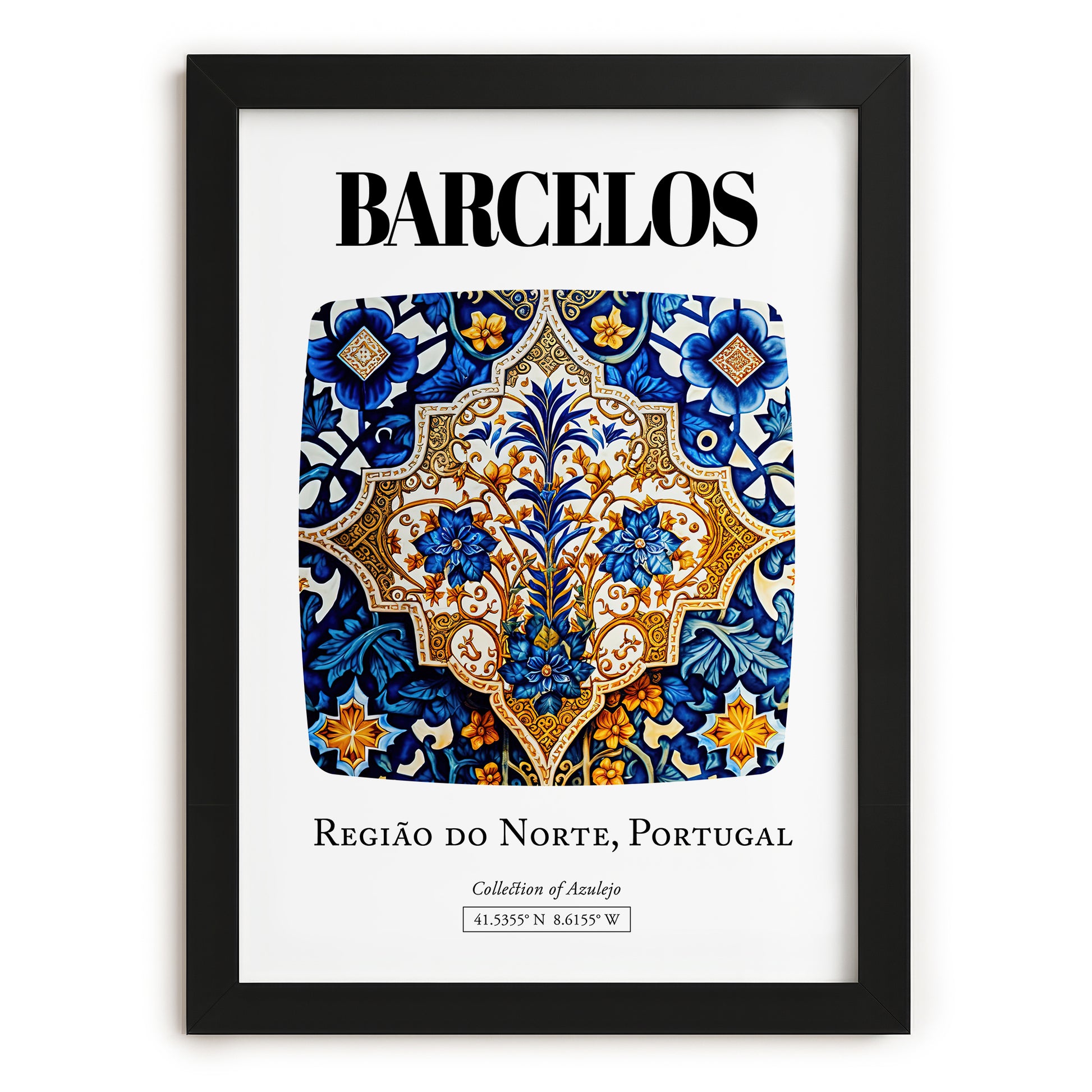 Barcelos, Portugal – Travel Print, in sleek black frame