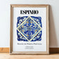 Espinho, Portugal – Minimalist Travel Print, in wooden frame leaning on the floor