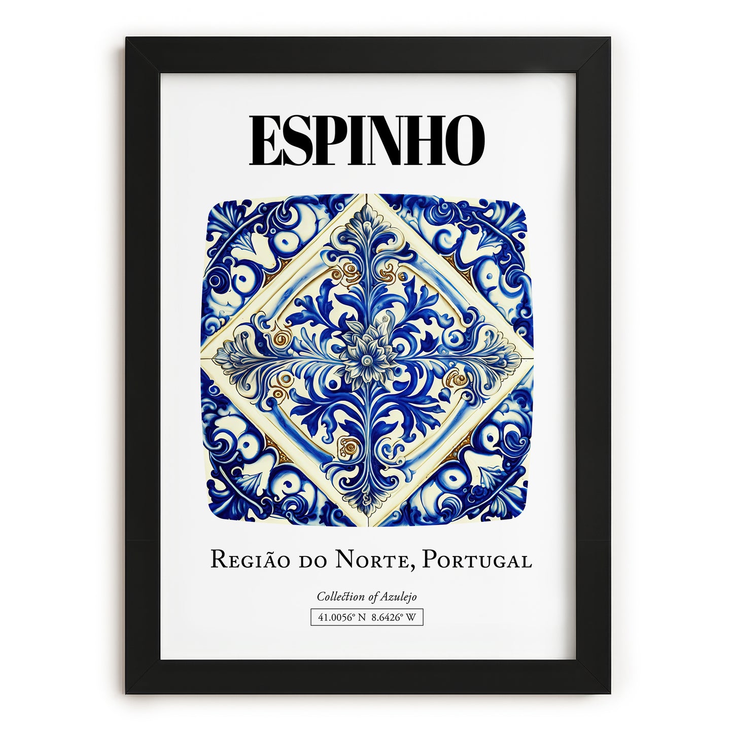Espinho, Portugal – Minimalist Travel Print, in sleek black frame
