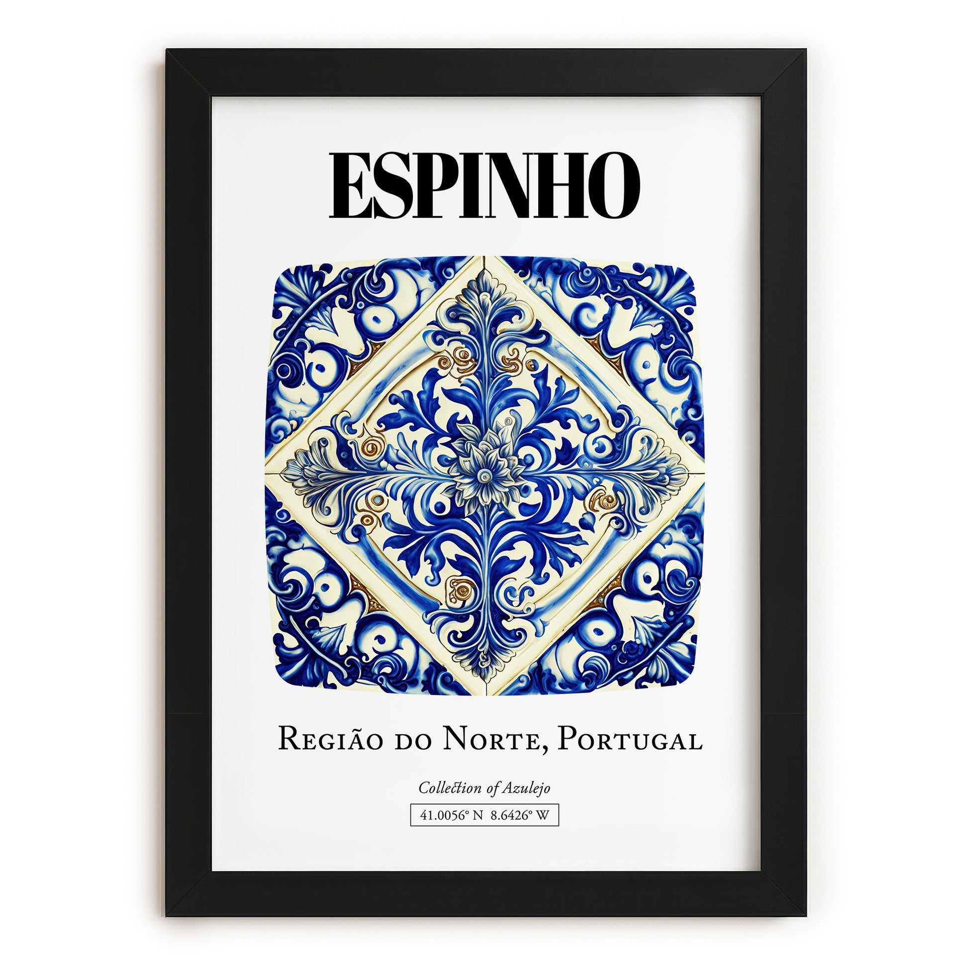 Espinho, Portugal – Minimalist Travel Print, in sleek black frame