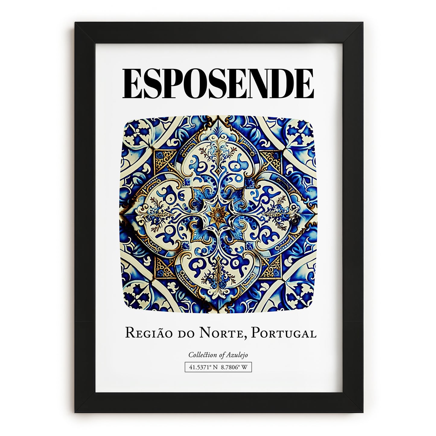 Esposende, Portugal – World Heritage Travel Poster, in sleek black frame