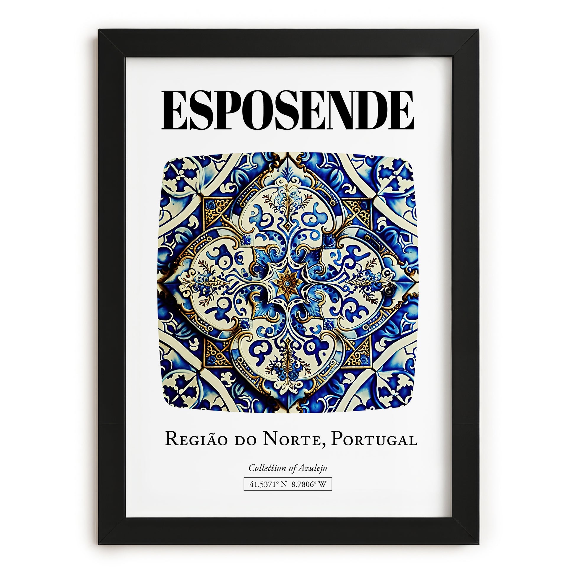 Esposende, Portugal – World Heritage Travel Poster, in sleek black frame