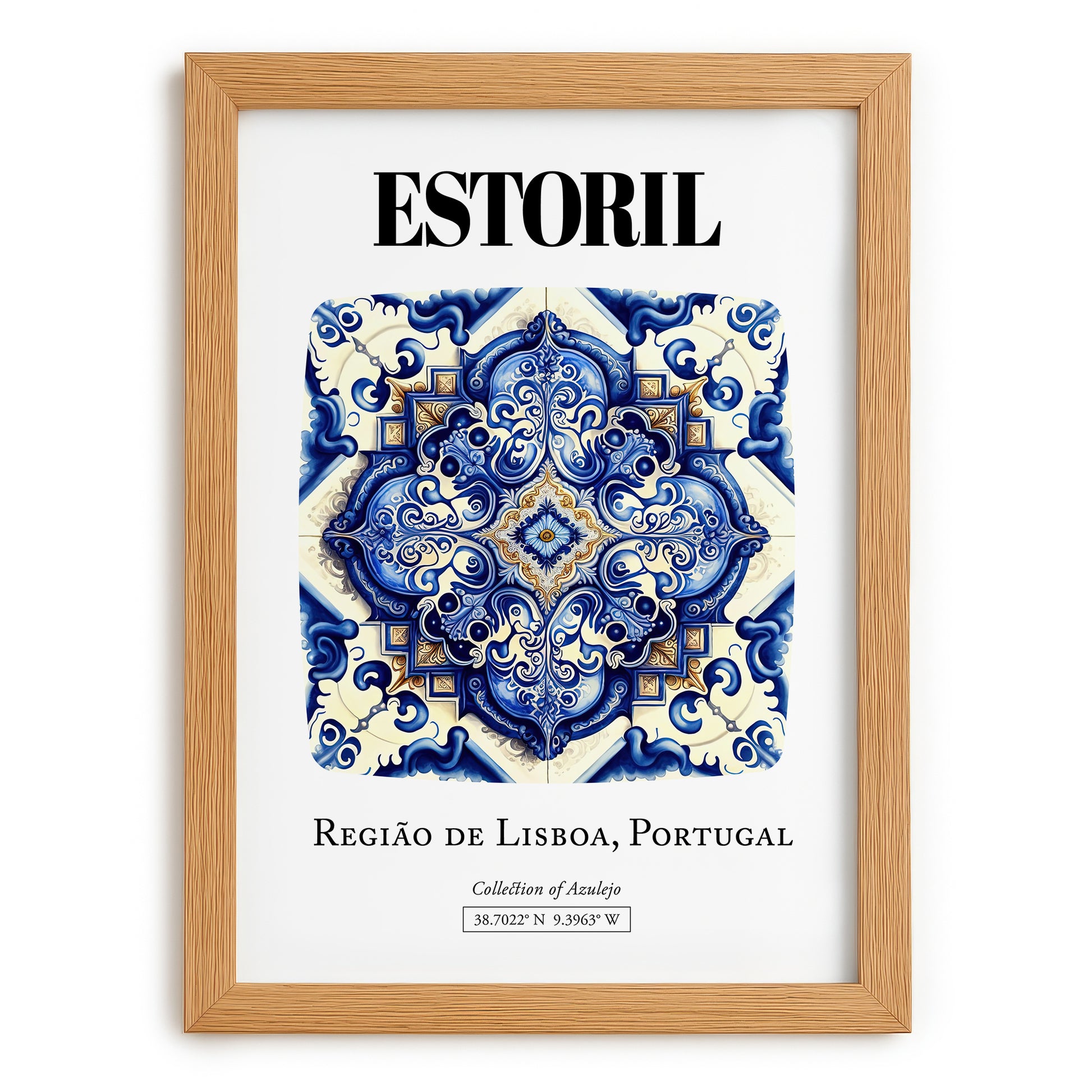 Estoril, Portugal – Travel Wall Art, set in oak frame