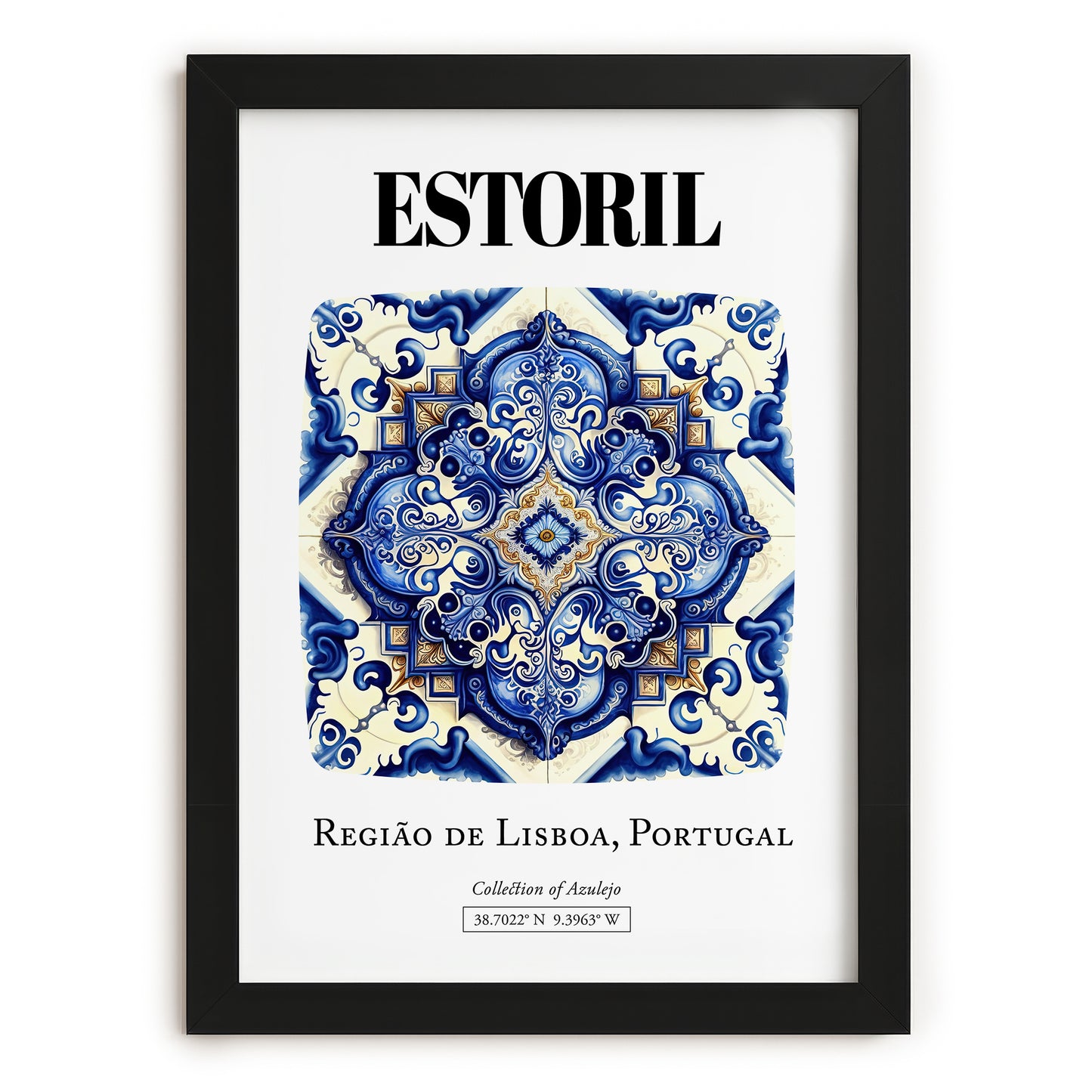 Estoril, Portugal – Travel Wall Art, in sleek black frame