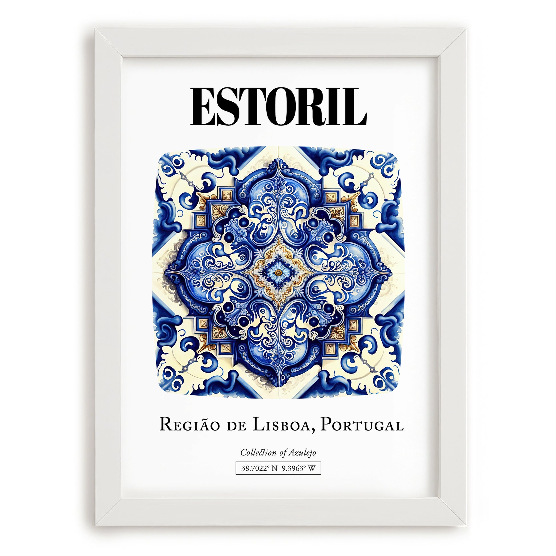 Estoril, Portugal – Travel Wall Art, placed in minimal white frame