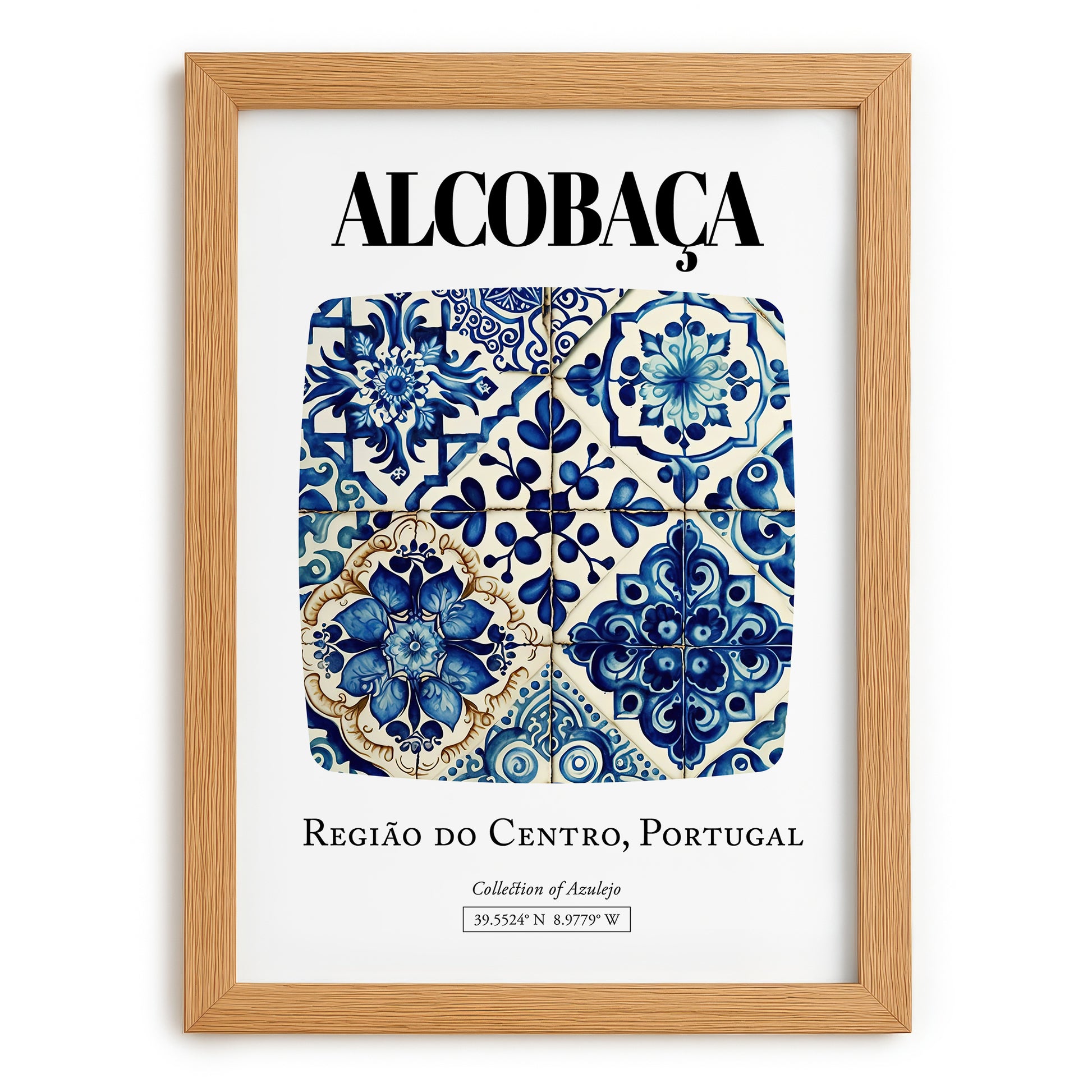 Alcobaça, Portugal – Travel Print, set in oak frame