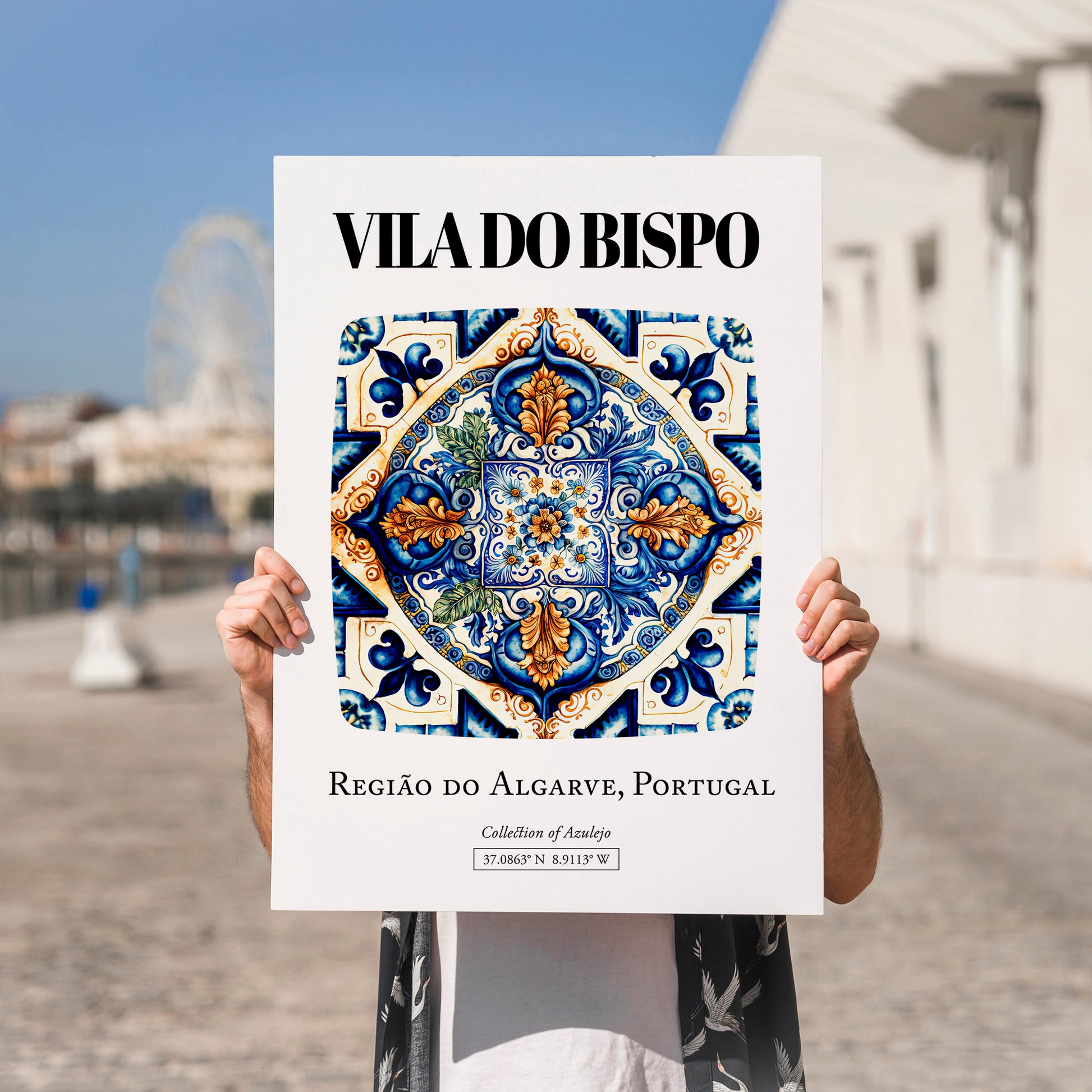 Vila Do Bispo, Portugal – Travel Poster, no-text version framed in wood