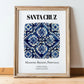 Santa Cruz, Portugal – Minimalist Travel Print, in wooden frame leaning on the floor