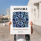 Santa Cruz, Portugal – Minimalist Travel Print, no-text version framed in wood