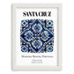 Santa Cruz, Portugal – Minimalist Travel Print, placed in minimal white frame