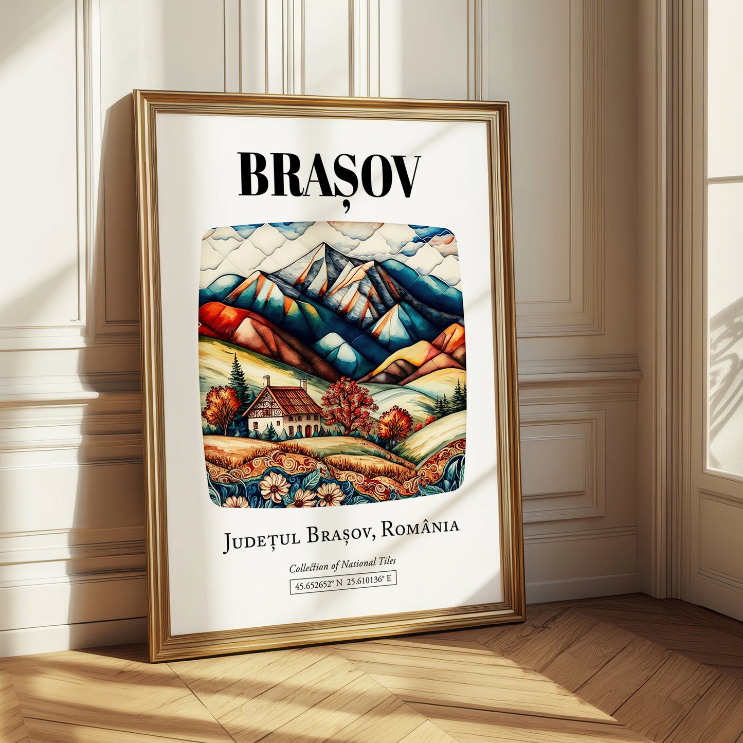 Brașov, Romania – Travel Print, styled in a charming Paris street view