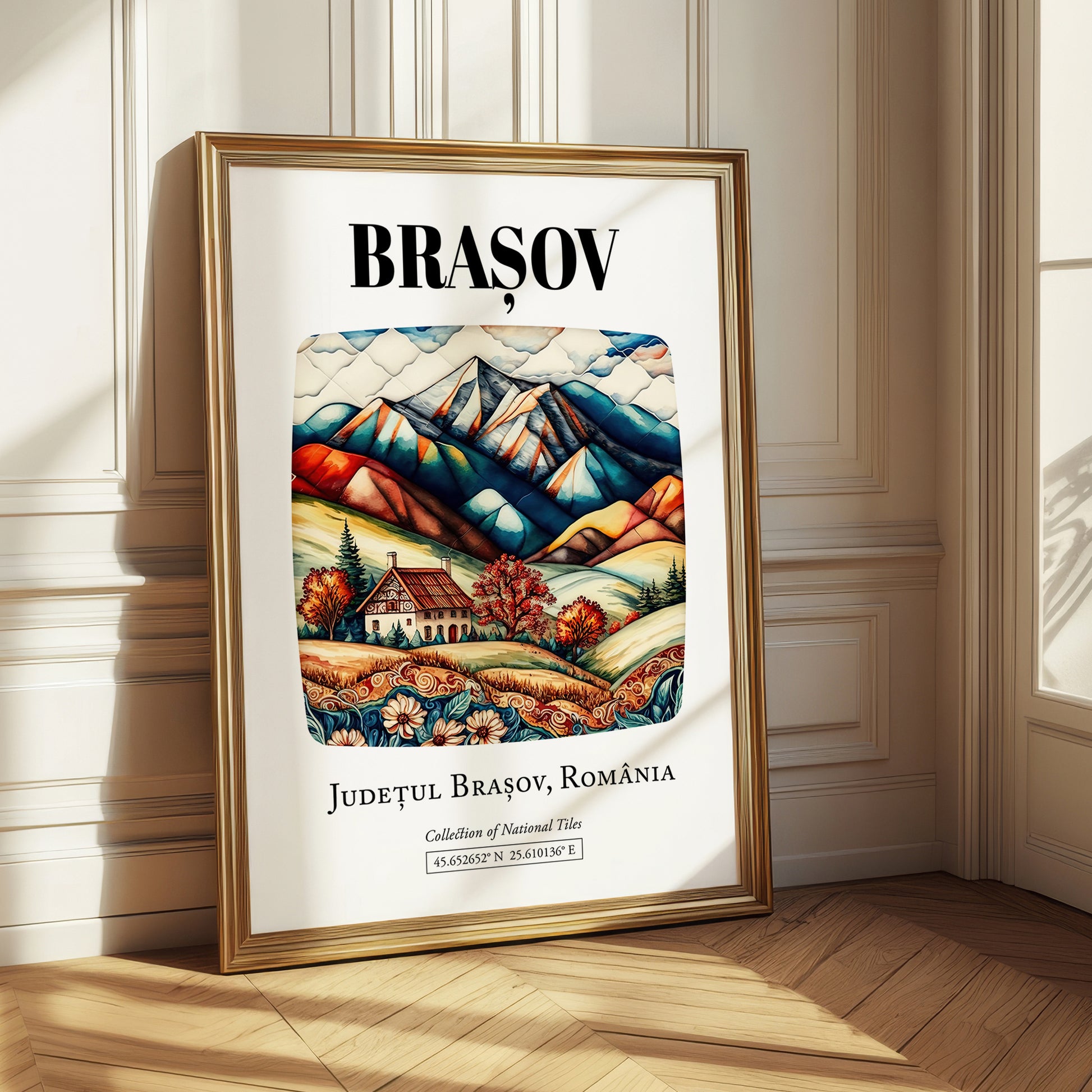 Brașov, Romania – Travel Print, styled in a charming Paris street view