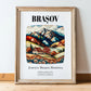 Brașov, Romania – Travel Print, in wooden frame leaning on the floor