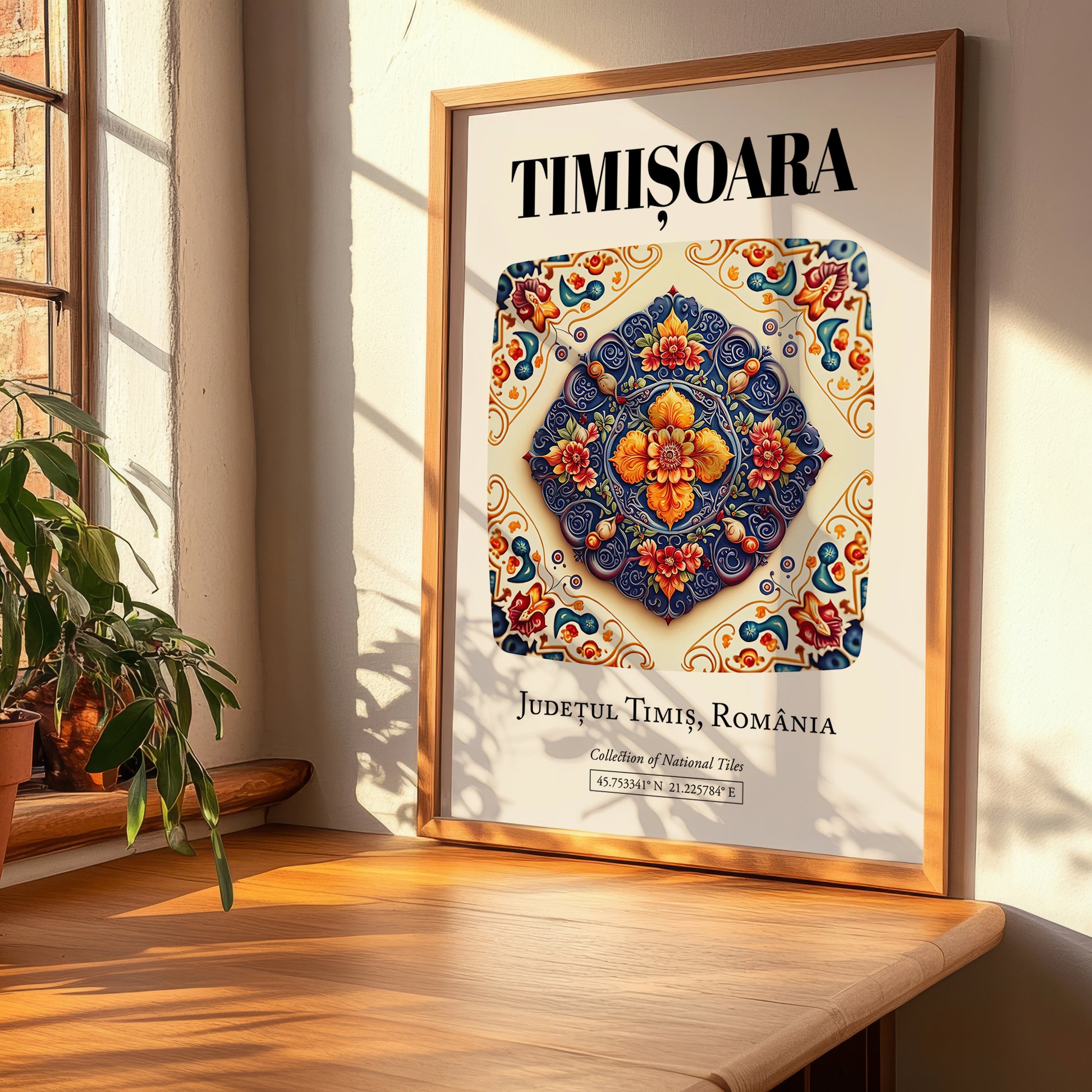 Timișoara, Romania – Retro Travel Poster, clean layout with no caption