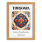 Timișoara, Romania – Retro Travel Poster, set in oak frame