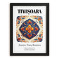 Timișoara, Romania – Retro Travel Poster, in sleek black frame