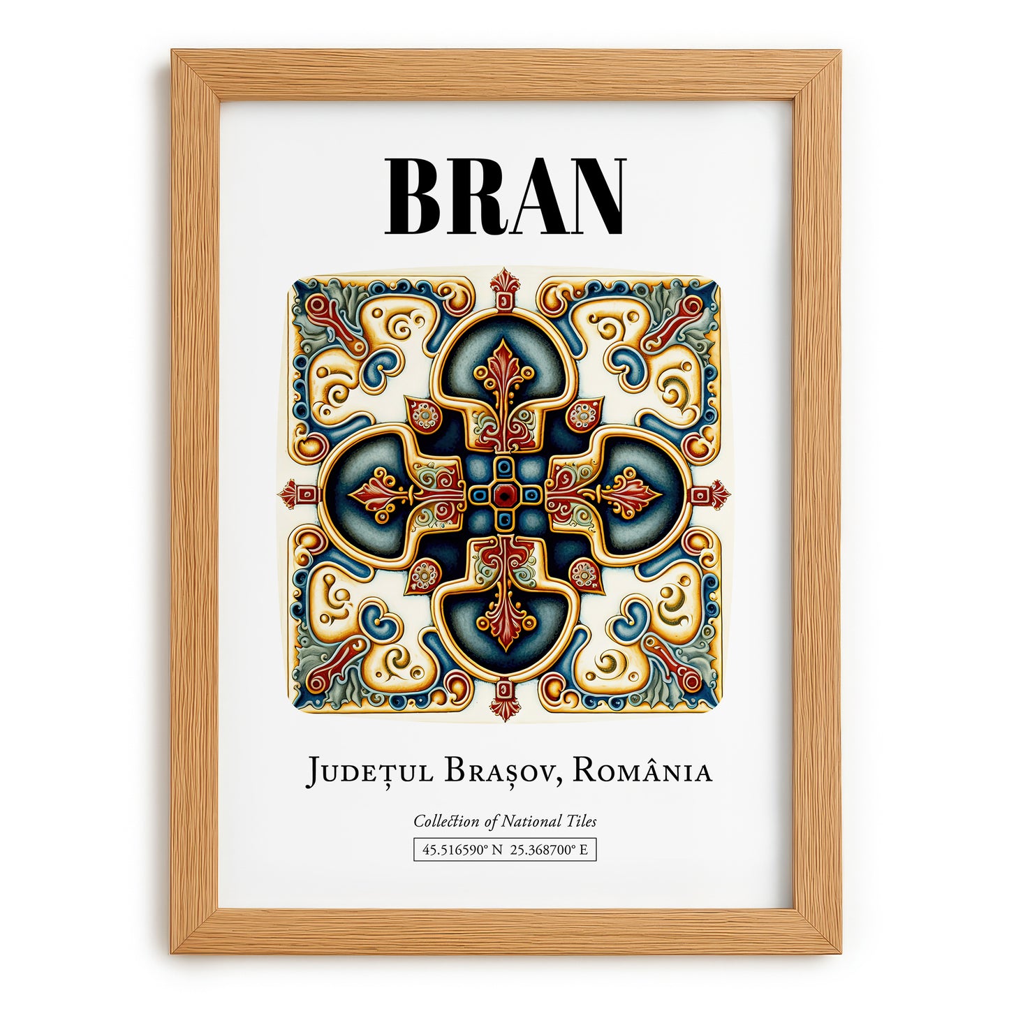 Bran, Romania – Travel Wall Art, set in oak frame
