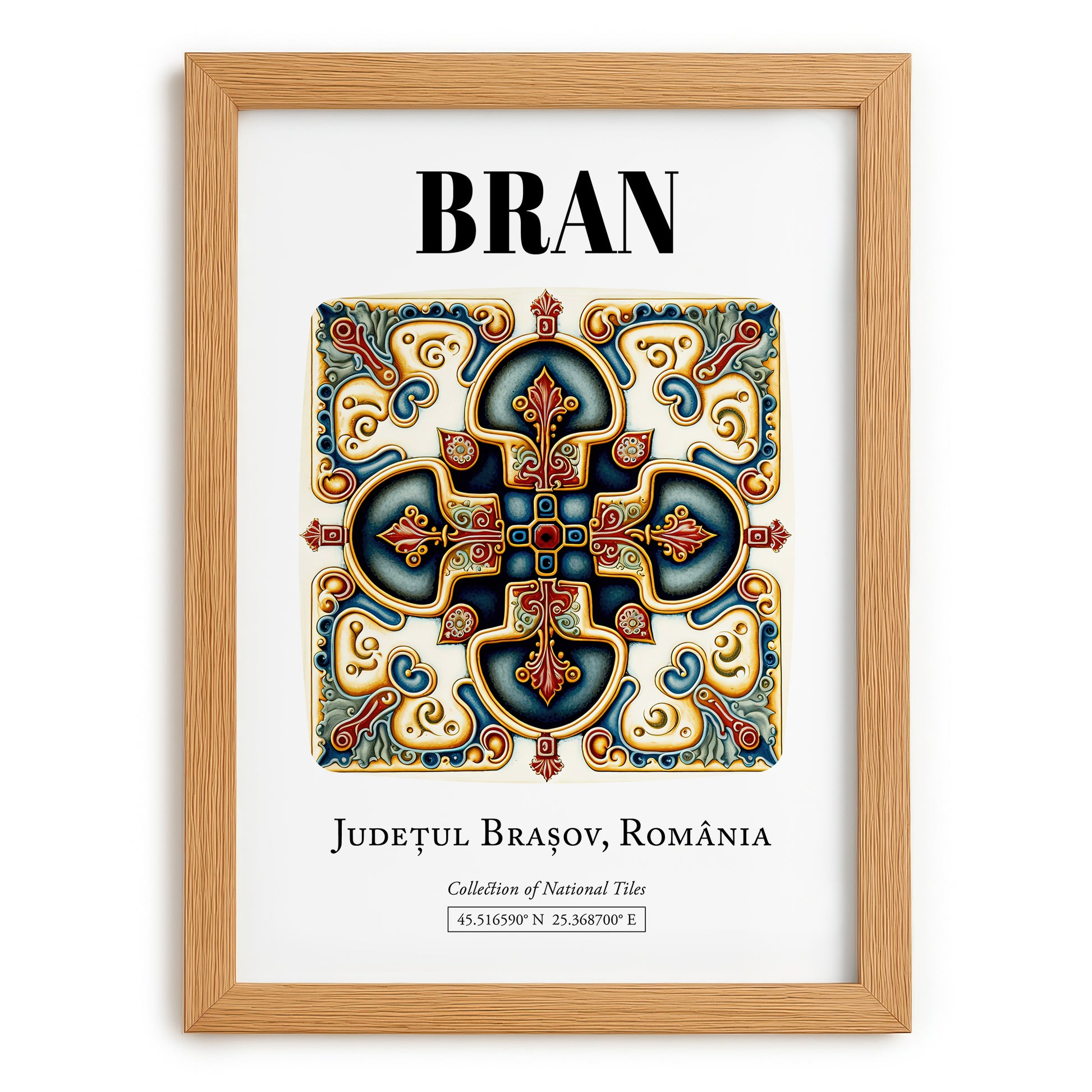 Bran, Romania – Travel Wall Art, set in oak frame