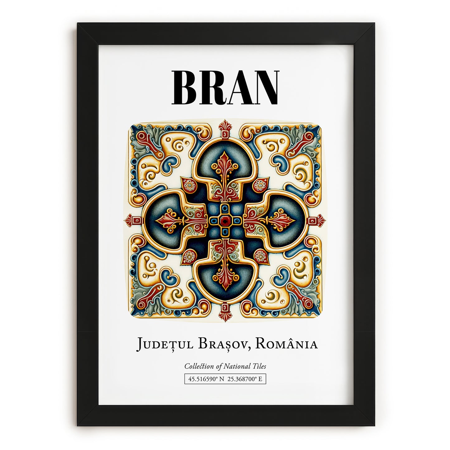 Bran, Romania – Travel Wall Art, in sleek black frame