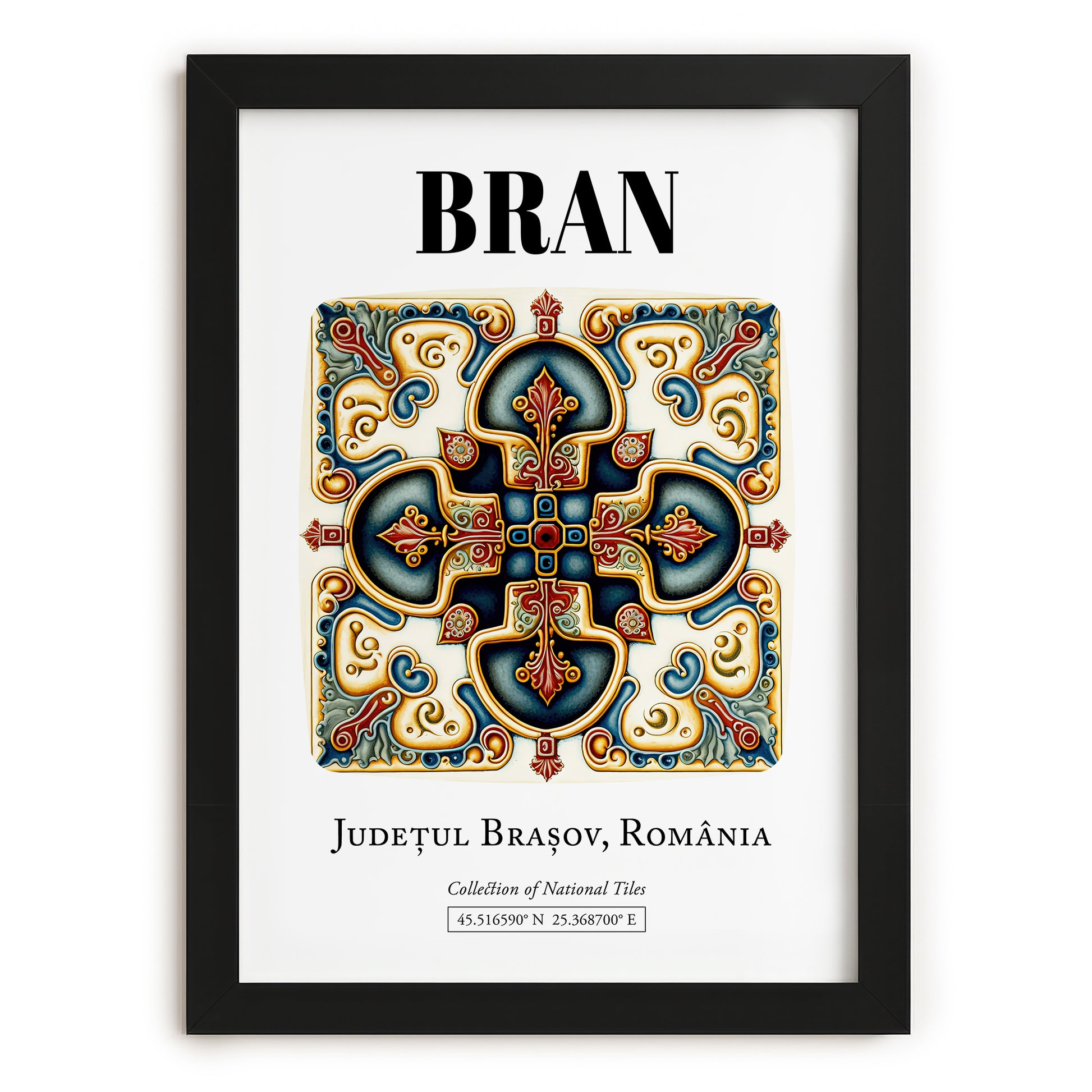 Bran, Romania – Travel Wall Art, in sleek black frame