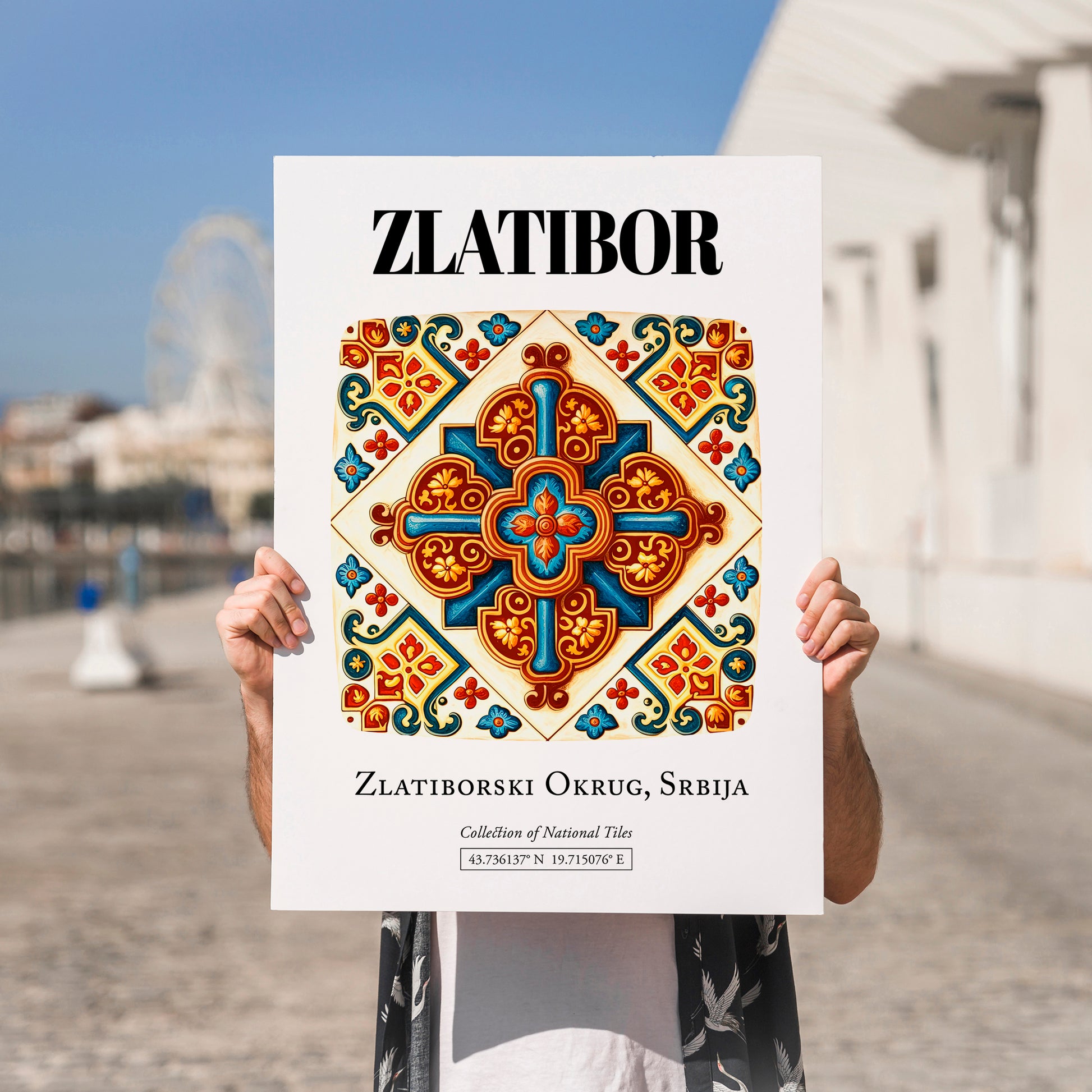 Zlatibor, Serbia – Wanderlust Wall Decor, no-text version framed in wood