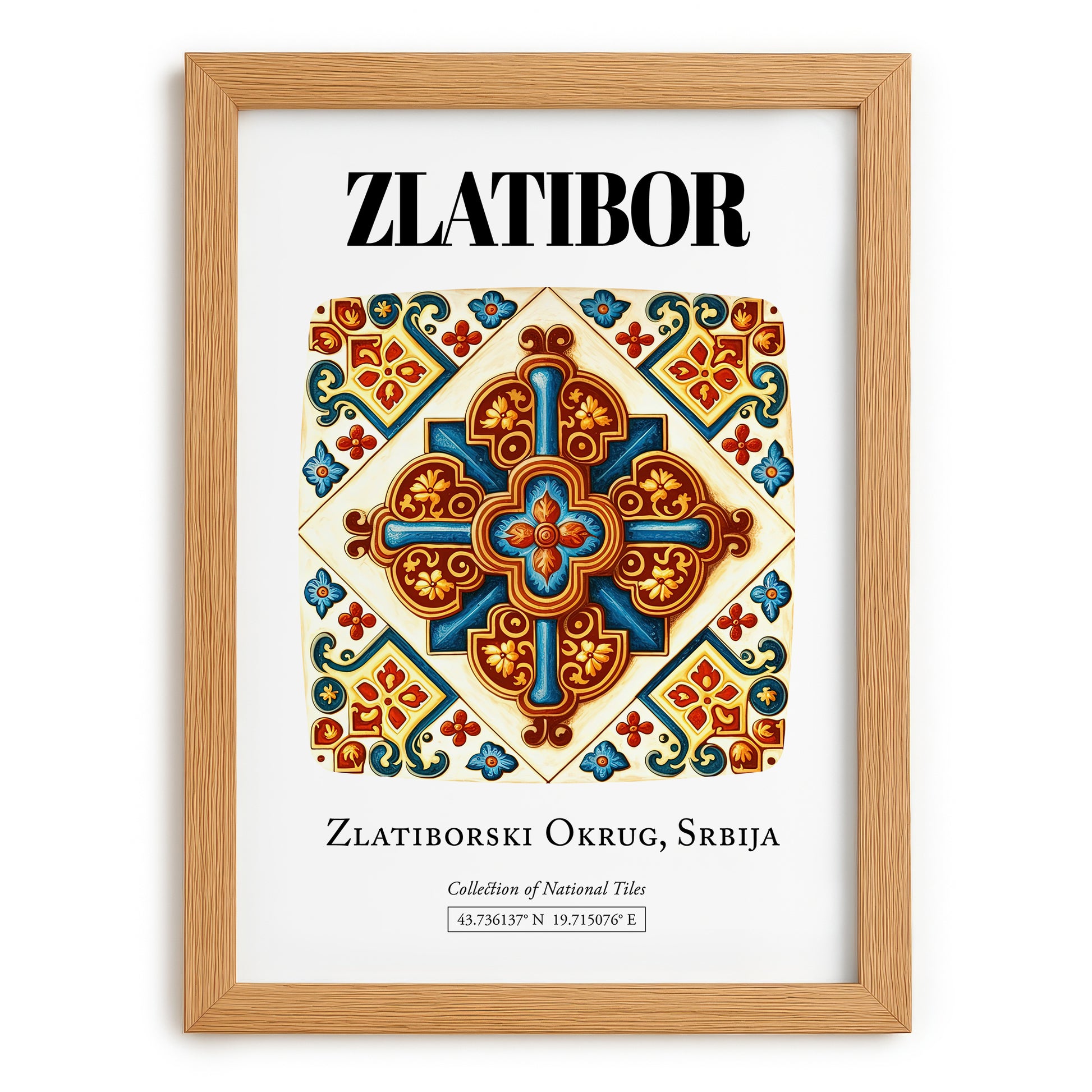 Zlatibor, Serbia – Wanderlust Wall Decor, set in oak frame