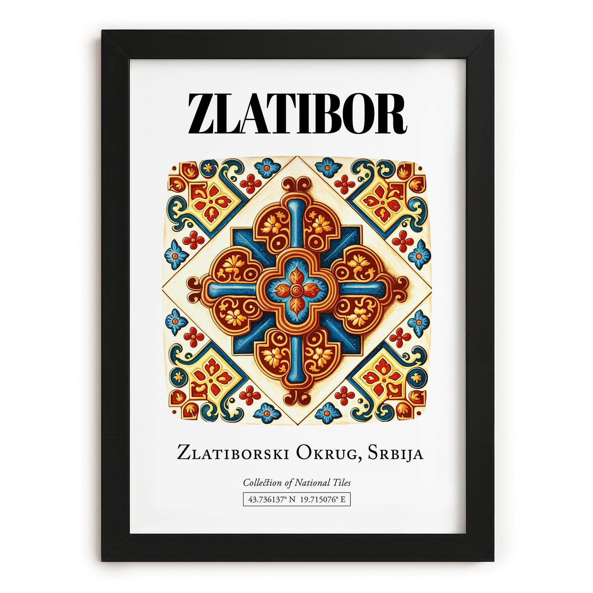 Zlatibor, Serbia – Wanderlust Wall Decor, in sleek black frame