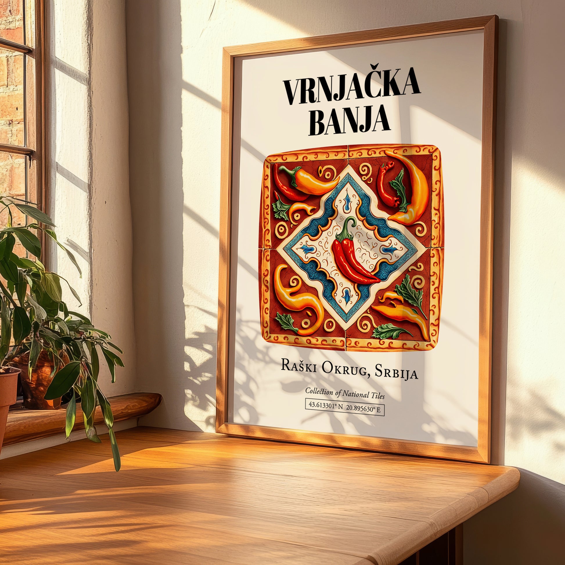 Vrnjačka Banja, Serbia – Retro Travel Poster, clean layout with no caption