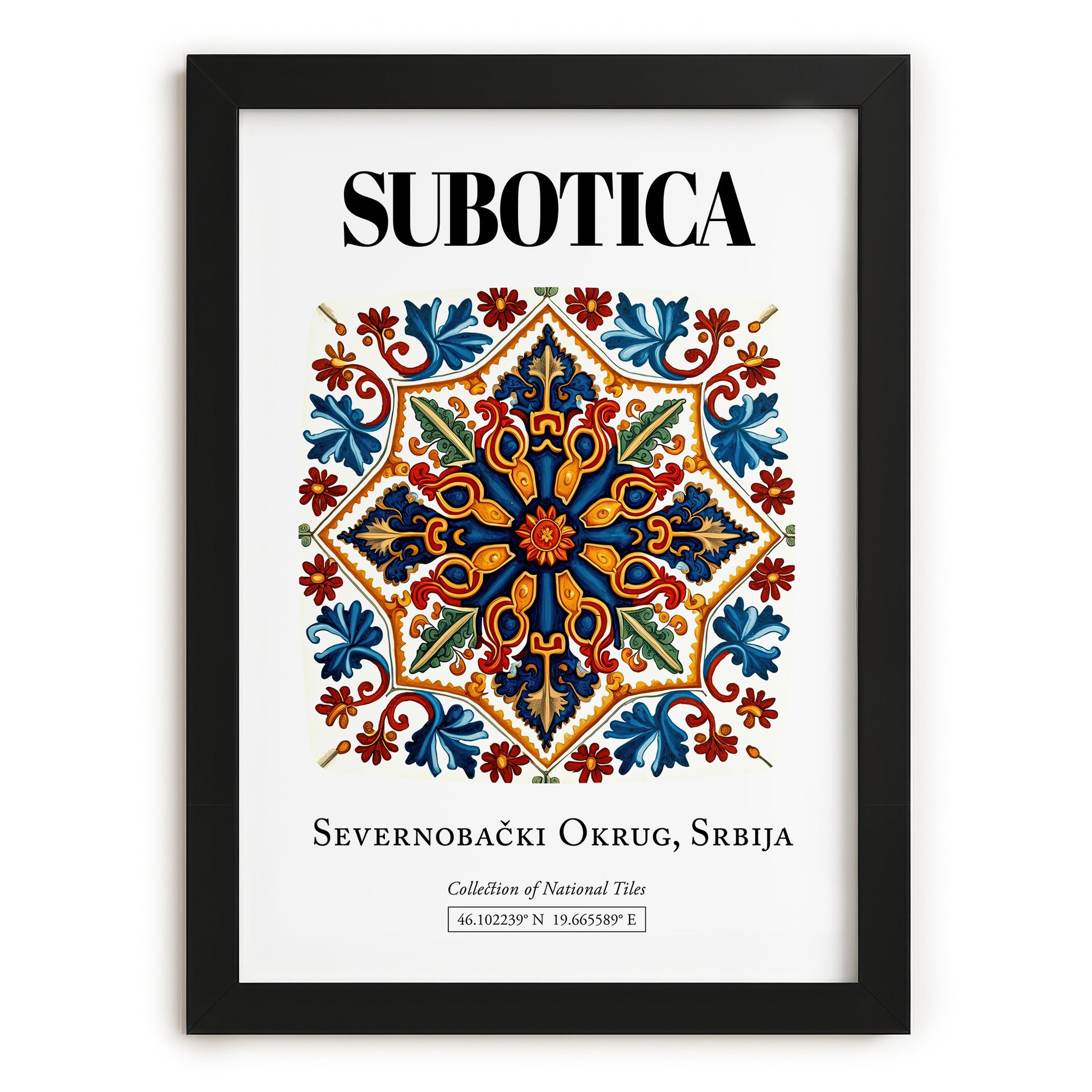 Subotica, Serbia – Wanderlust Wall Decor, in sleek black frame