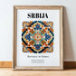 Srbija, Serbia – Vintage Travel Poster, in wooden frame leaning on the floor